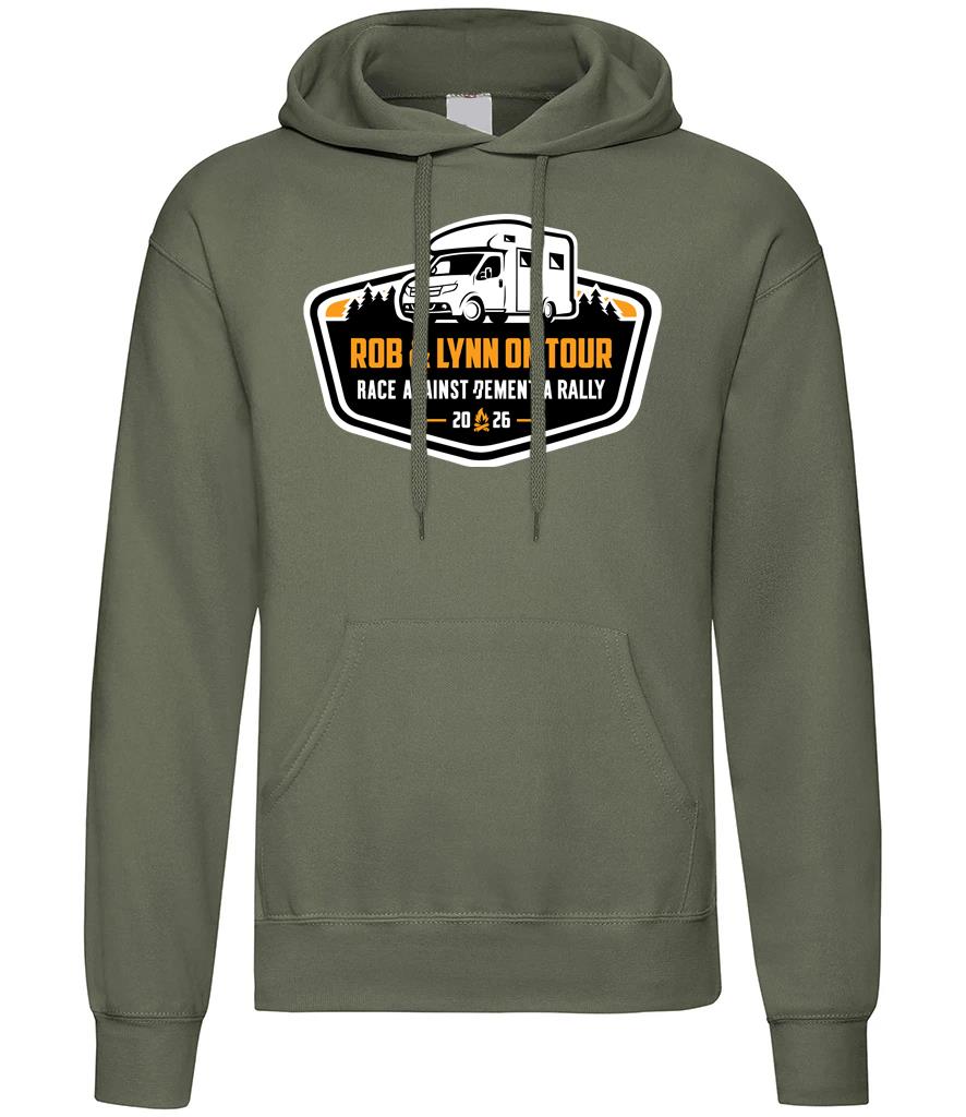 Rob & Lynn on Tour Race Against Dementia 2026 Hooded Sweatshirt